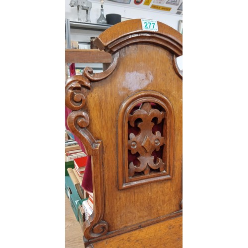 277 - Pair of Victorian oak hall chairs