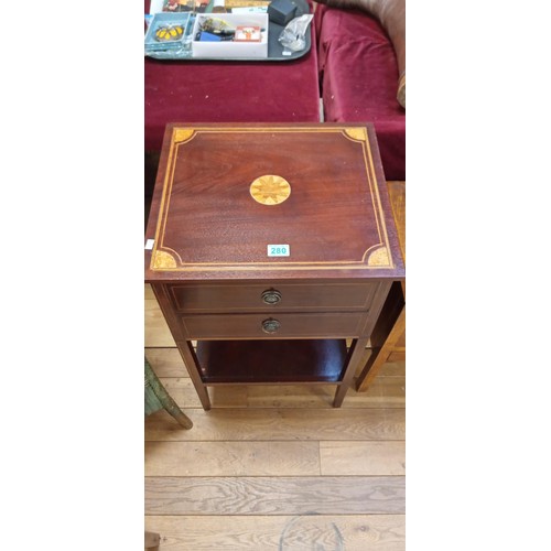 280 - Vintage 2 drawer side/ occasional table