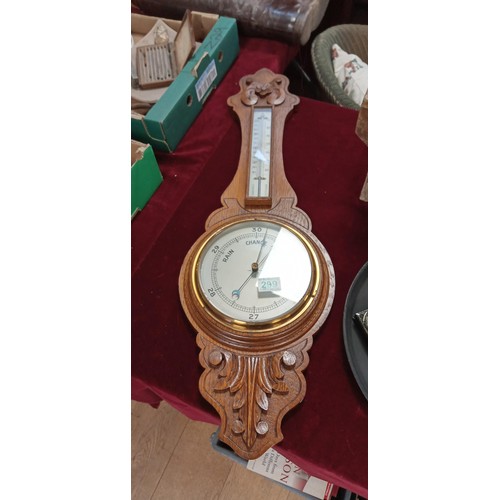 299 - Oak banjo barometer