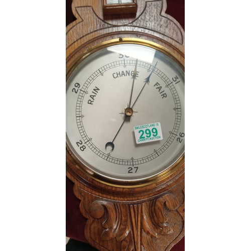 299 - Oak banjo barometer