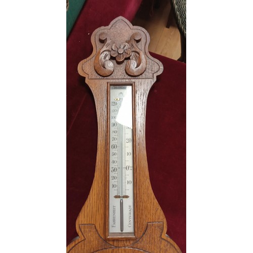 299 - Oak banjo barometer