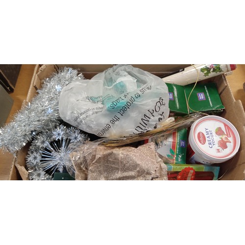 334 - 3 Boxes of Christmas decorations and more