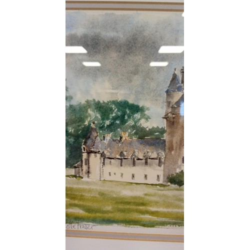 6 - Original framed water colour of Castle Fraser by Dod Dow