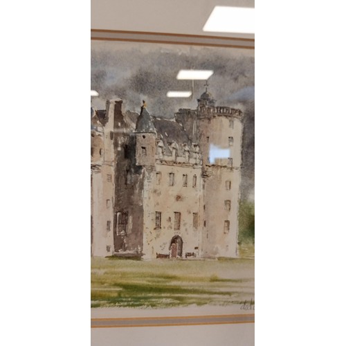 6 - Original framed water colour of Castle Fraser by Dod Dow