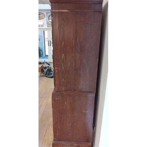 10 - Antique George III mahogany chest on chest of drawers