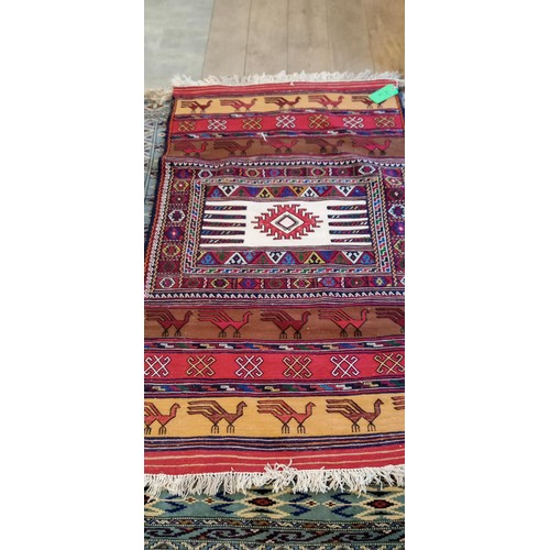 12 - Handmade Azerbaijan rug soumak/ multiple flat weave techniques. tribal patterns 165cm x 97cm approx