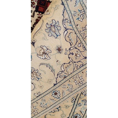 14 - Handmade Azerbaijan rug cream field with floral motif 127cm x 95cm approx