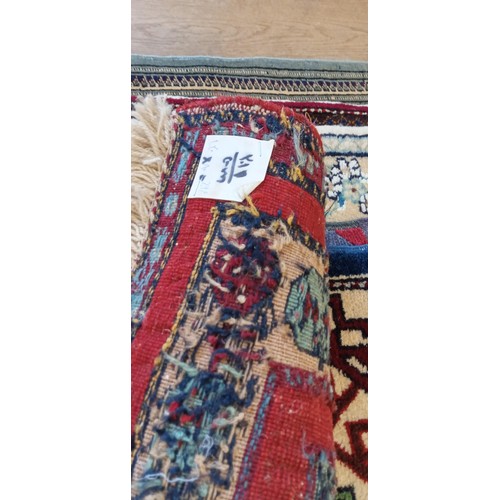 18 - Handmade Azerbaijan rug multi different weaves soumak with hand tied knots burnt red 126cm x 82cm ap... 