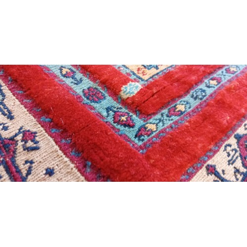 18 - Handmade Azerbaijan rug multi different weaves soumak with hand tied knots burnt red 126cm x 82cm ap... 