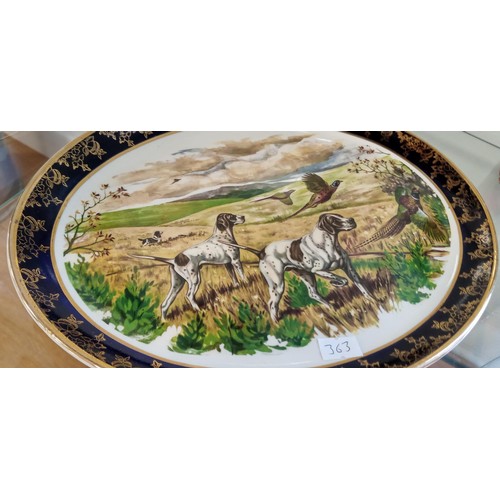 36 - Scottish themed dogs/ pheasant plates and Scottish landmark glasses