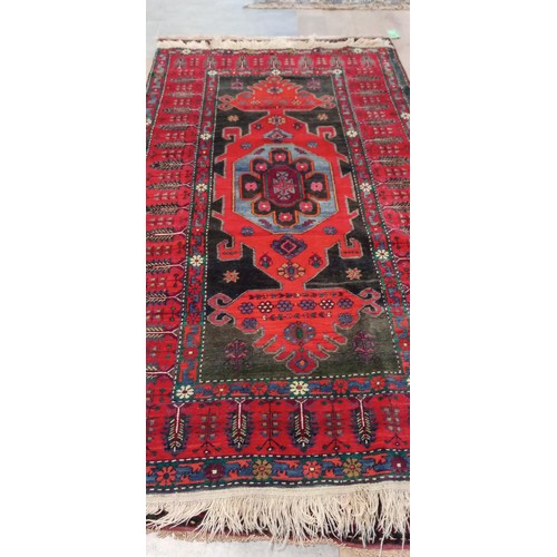 39 - Handmade Azerbaijan rug red field 1 large motif Saveh 266cm x 146cm approx.