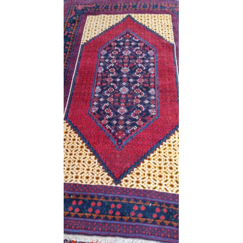 43 - Handmade Azerbaijan rug Karabagh Dagestan red field 1 large medallion 222cm x 143cm approx.