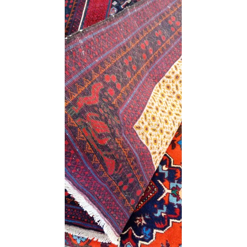 43 - Handmade Azerbaijan rug Karabagh Dagestan red field 1 large medallion 222cm x 143cm approx.