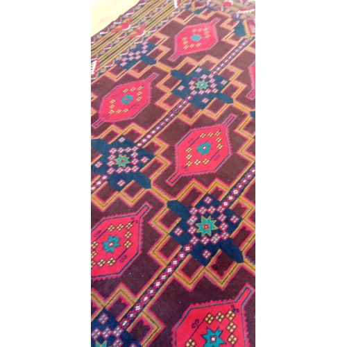 54 - Handmade Azerbaijan rug Balouch deep red field 320cm x 214cm approx.