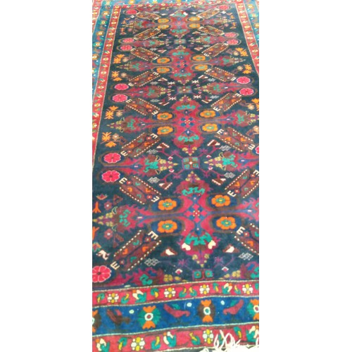 58 - Handmade Azerbaijan modern rug blue field  floral design