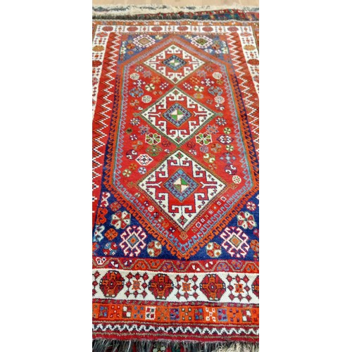 59 - Handmade Shiraz Asian rug tribal theme 260cm x 156cm approx