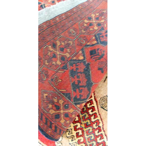 63 - Handmade Azerbaijan runner red field 200cm x 88cm approx.