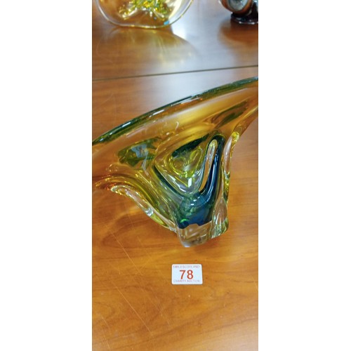 78 - Murano pink and green centre piece bowl