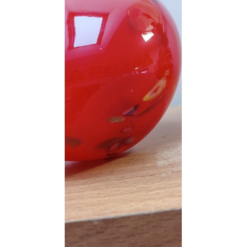 81 - Murano cherry red vintage studio vase