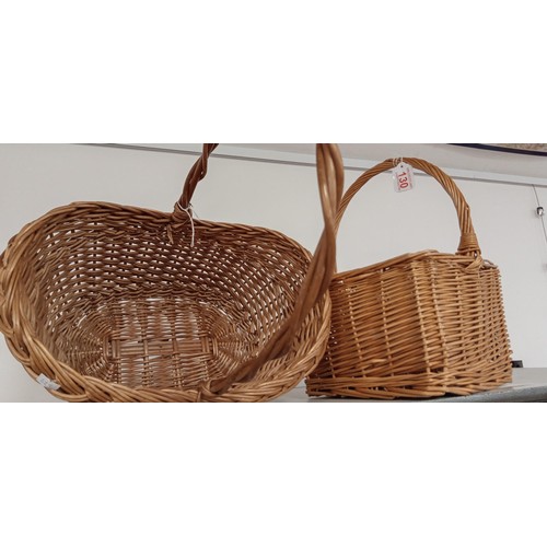 130 - 2 Wicker baskets 1 for bottles