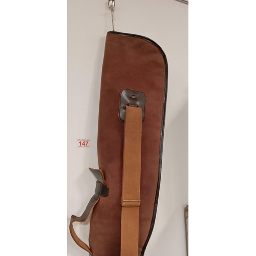 147 - Shot gun carrying case plus ammunition belt