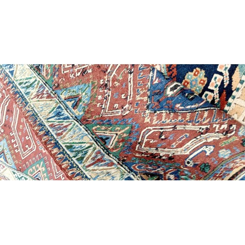 203 - Handmade Azerbaijan soumak/ flat weave rug blue field 180cm x 118cm approx.