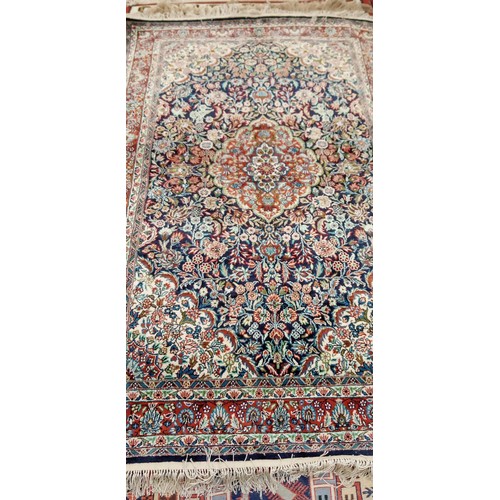 204 - Handmade Azerbaijan silk rug with intricate design multi coloured