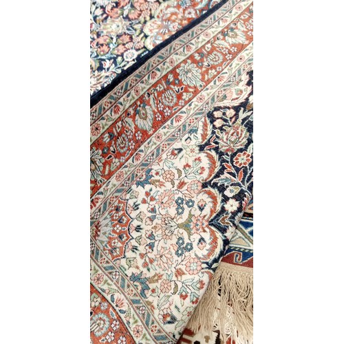 204 - Handmade Azerbaijan silk rug with intricate design multi coloured