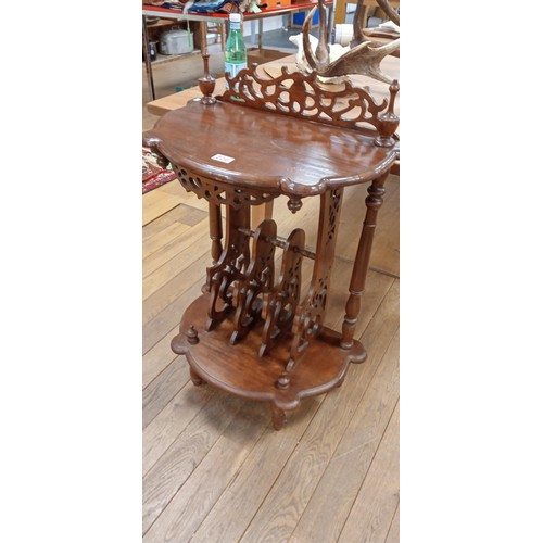 206 - Vintage Victorian style table with magazine rack