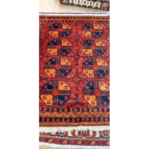 213 - Handmade Azerbaijan rug red field floral medallions 170cm x 124cm approx.