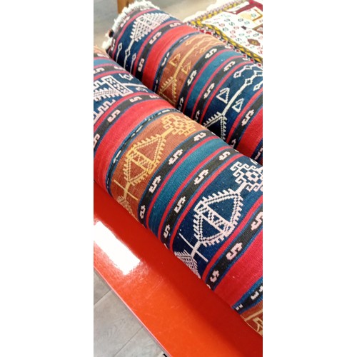 225 - Pair of handmade Azerbaijan bolster cushions