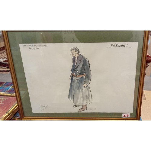 239 - Framed original picture signed George Martin (former artist for The Dandy)