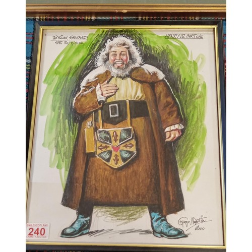 240 - Framed Original drawing/ painting by George Martin former artist of The Dandy 'Henry V part I'