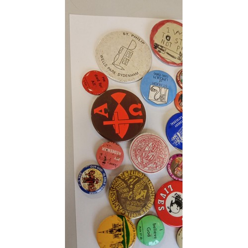 7 - Selection of vintage badges on Christianity