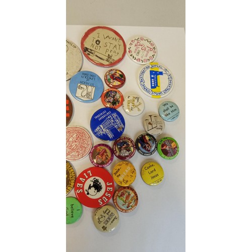 7 - Selection of vintage badges on Christianity