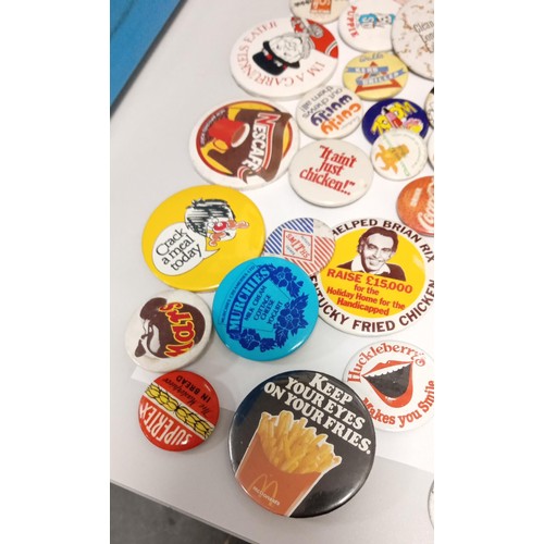 11 - Selection of vintage badges on food and drink