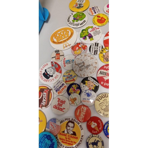 11 - Selection of vintage badges on food and drink