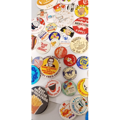 11 - Selection of vintage badges on food and drink