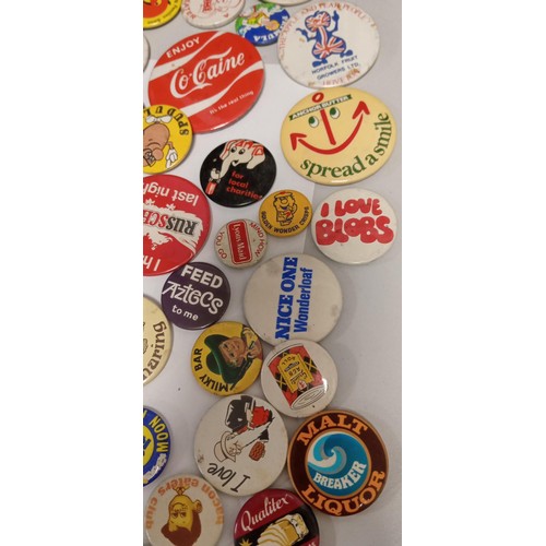 11 - Selection of vintage badges on food and drink