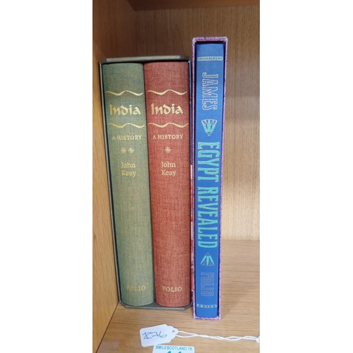 11 - Folio Society books in slip cases Egypt Revealed & India in History by John Keay