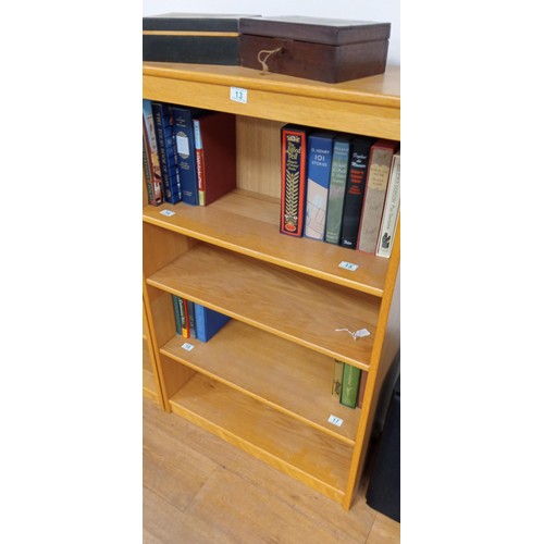 13 - Wooden bookcase measures 122 H x 75cm W x 30cm D