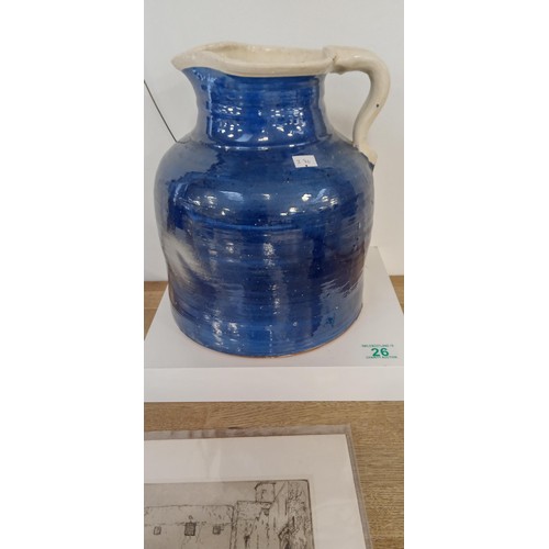 26 - Large blue & white pottery jug