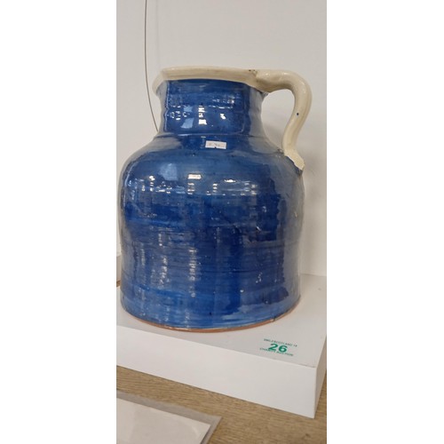 26 - Large blue & white pottery jug