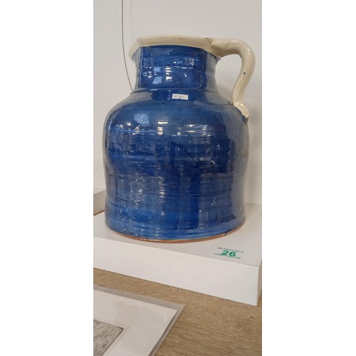 26 - Large blue & white pottery jug