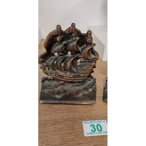 30 - Metal Galleon book ends