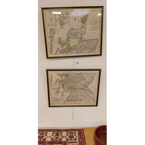 36 - Pair of vintage maps North part & south part of Scotland