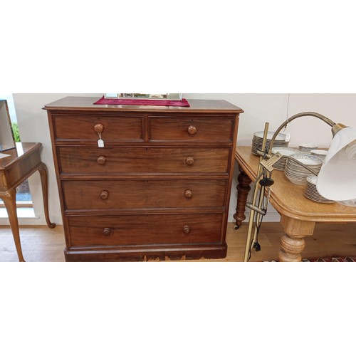 55 - 2 over 3 Victorian mahogany chest of drawers