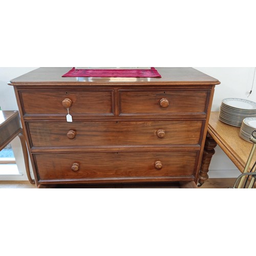 55 - 2 over 3 Victorian mahogany chest of drawers