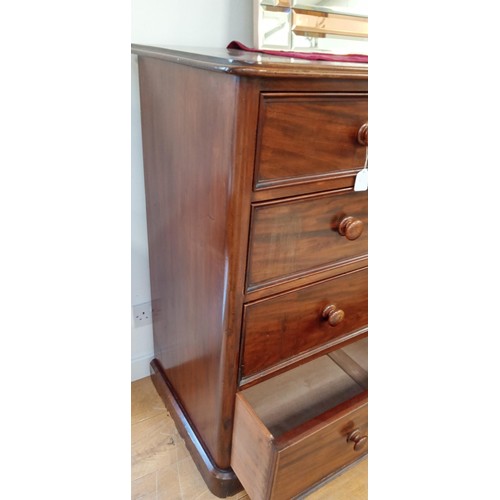 55 - 2 over 3 Victorian mahogany chest of drawers