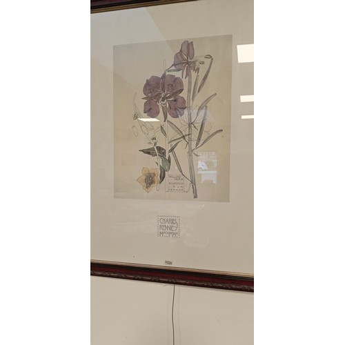 102 - 3 Charles Rennie MacIntosh framed flower prints